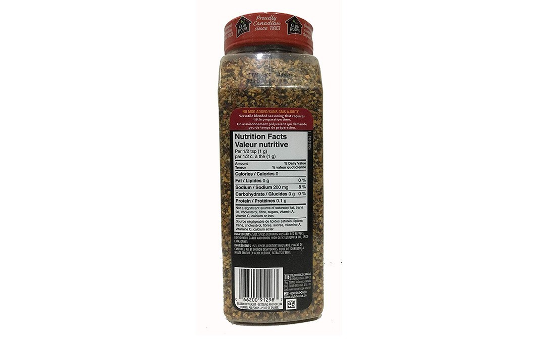 McCormick Club House La Grille    Plastic Jar  825 grams
